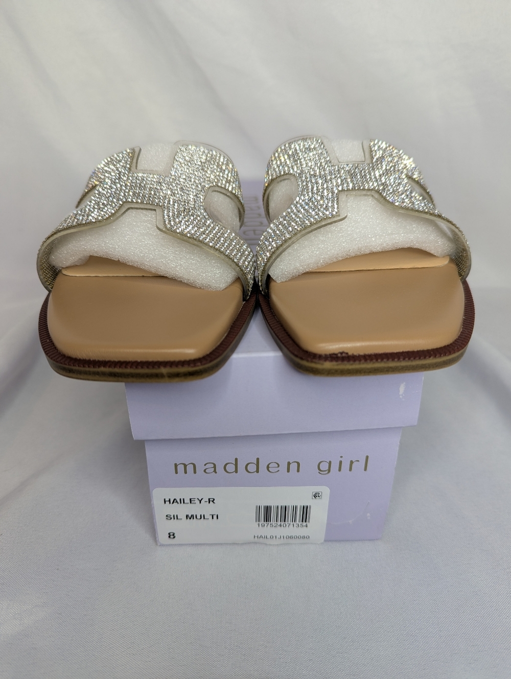 NIB Madden Girl Haily R Flat Slide Sandals Women's Size 8